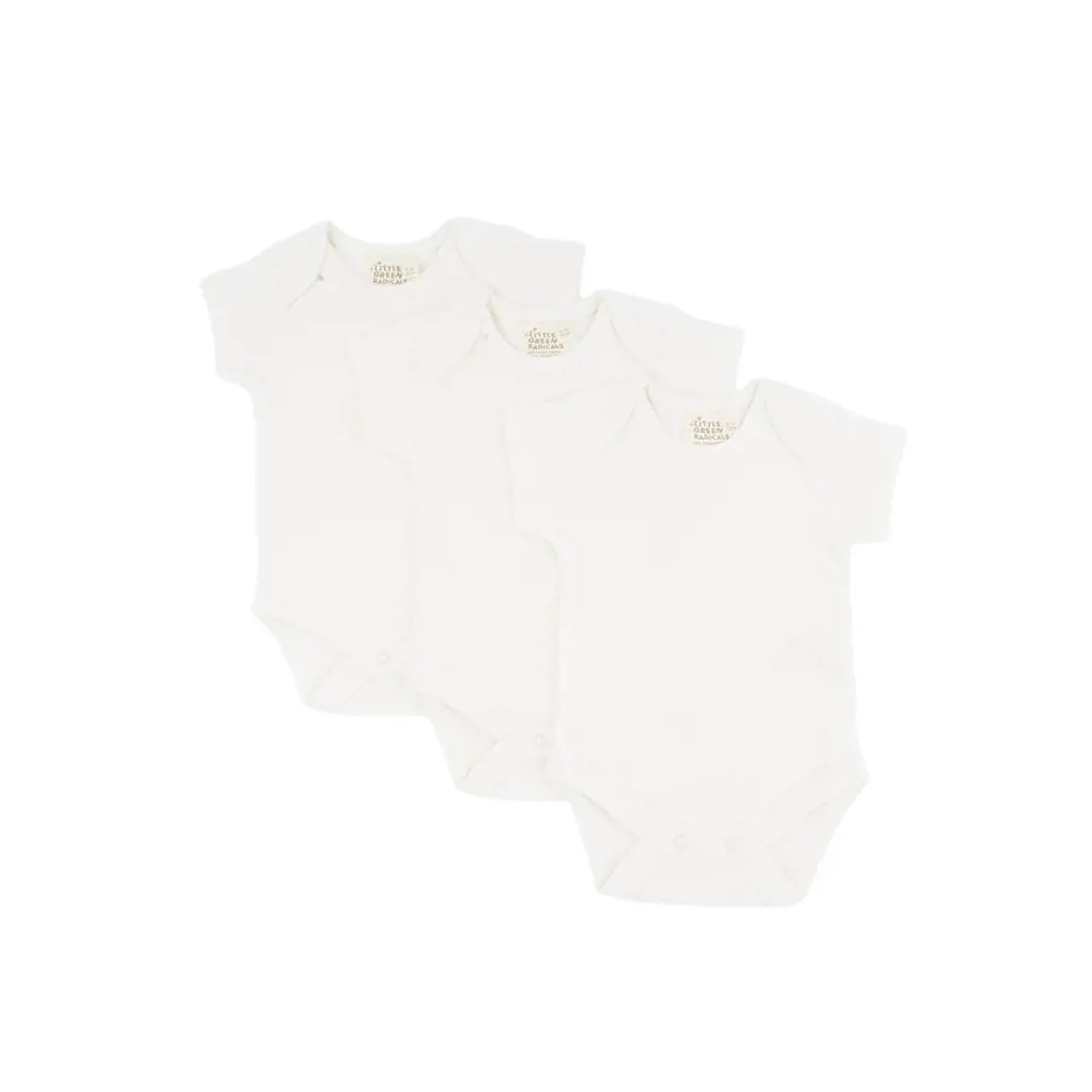 Little Green Radicals 3-Pack Natural Short Sleeve Baby Body