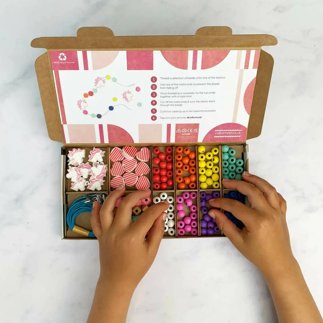 Personalised Unicorn And Rainbow Bracelet Making Kit