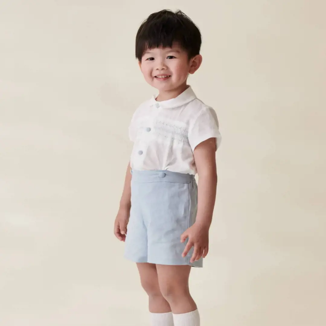 Blue Carlina Baby Boy Smock Set