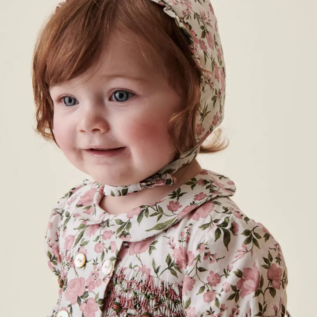 Pink Floral Arcadia Baby Smock Set