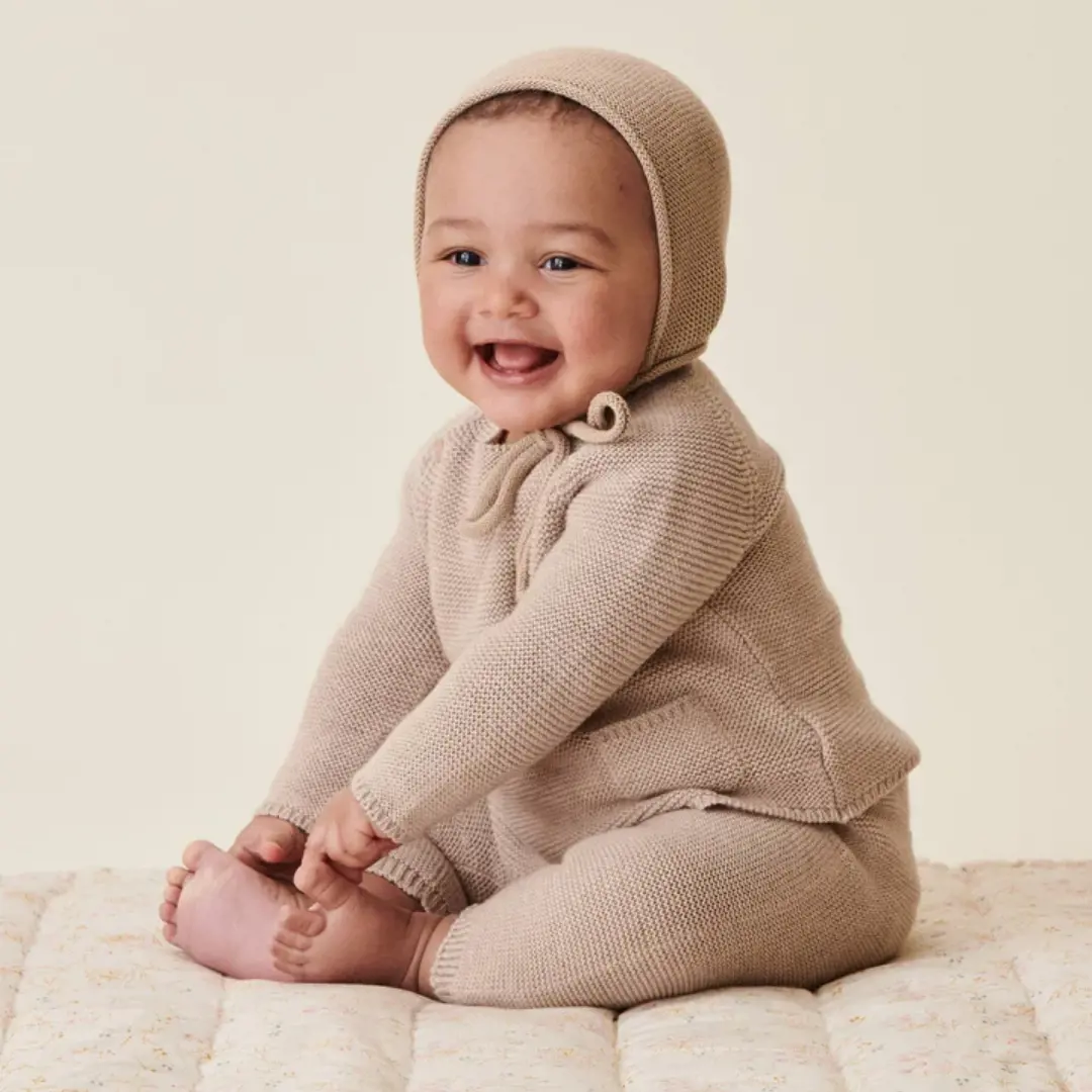 Taupe Liria Cotton Baby Set