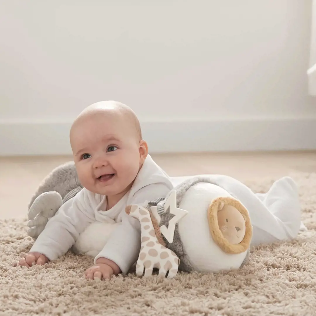 Welcome to the World Elephant Tummy Time Roll - Grey