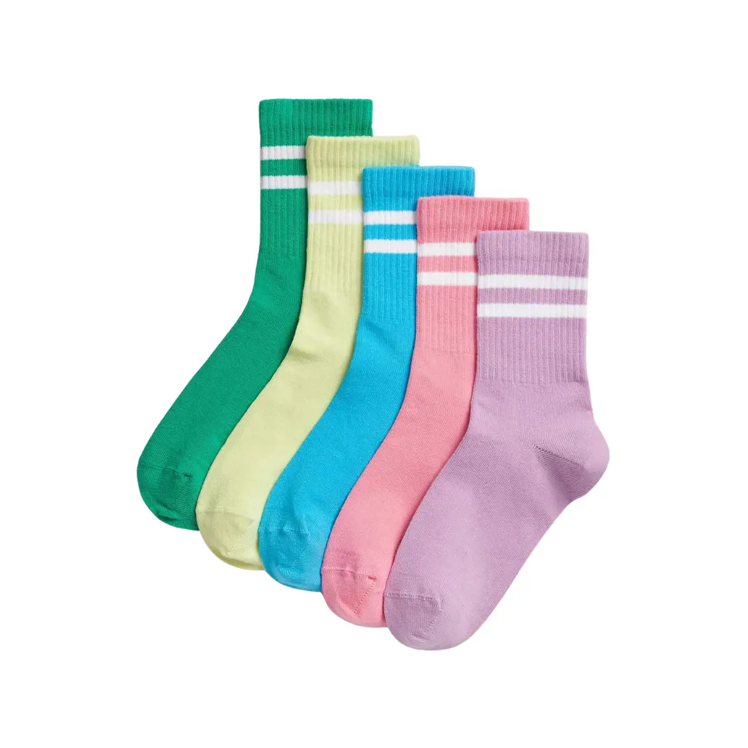 5pk Cotton Rich Striped Socks