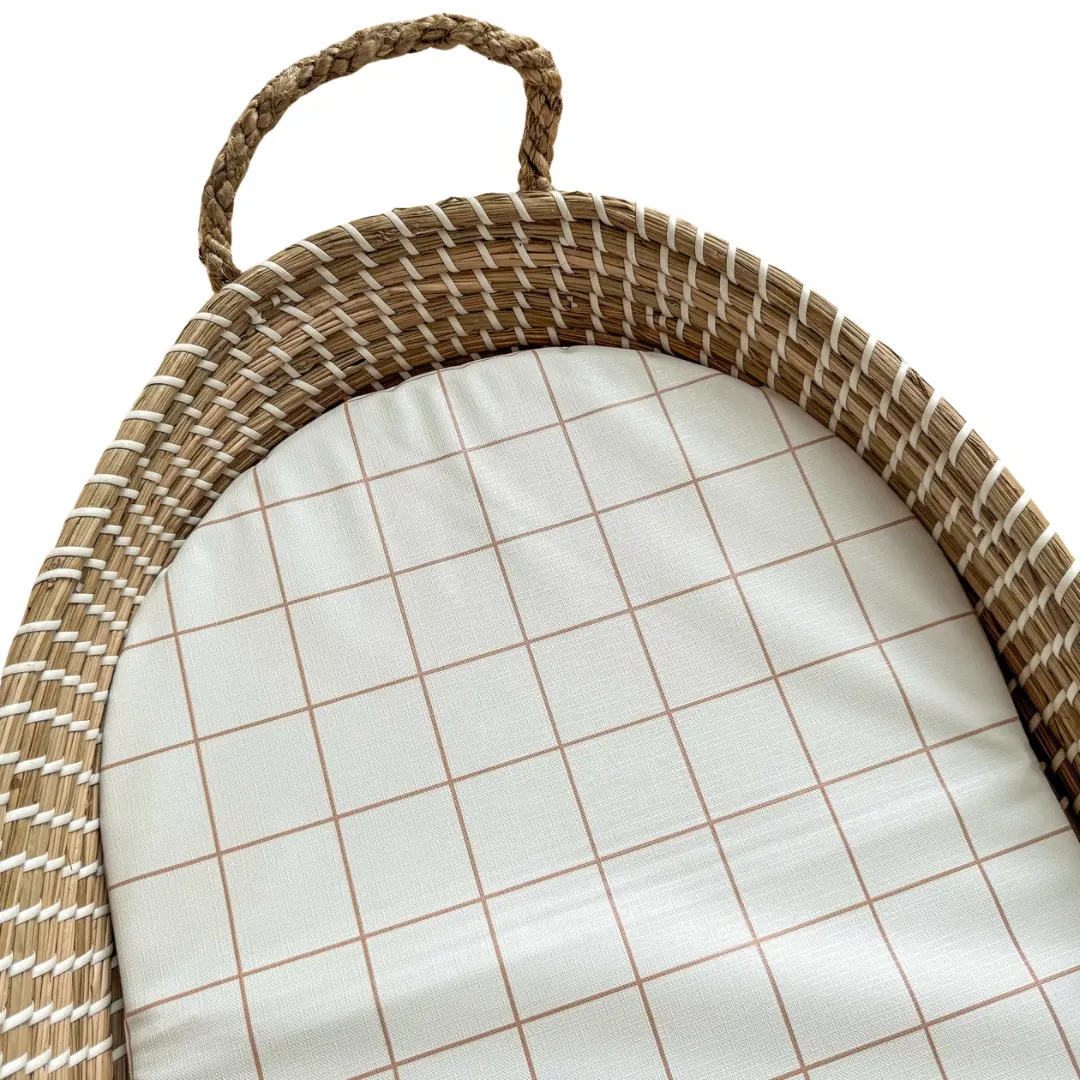 Mabel & Fox Basket Changing Mat - Mustard Grid