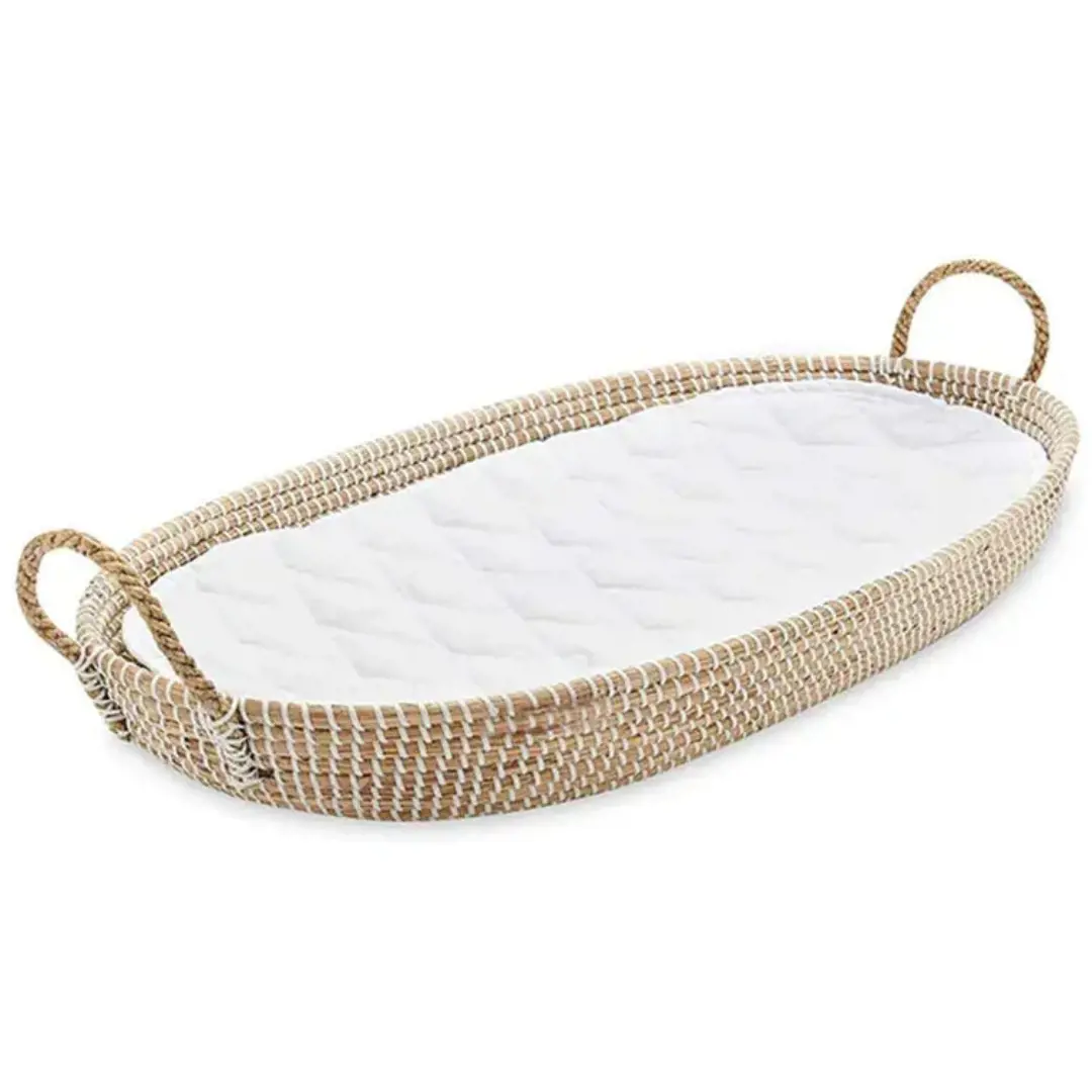 Mabel & Fox Seagrass Baby Changing Basket
