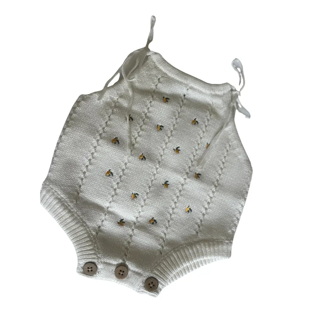 Bertie & Me Lemon Detailed Knitted Romper