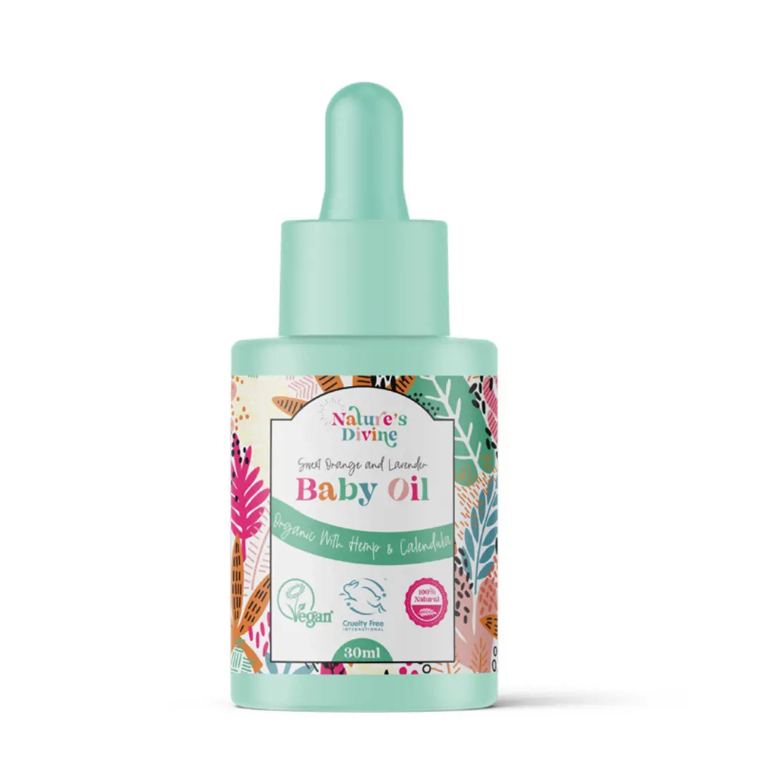 Natures Divine Organic Baby Oil with Calendula & Hemp